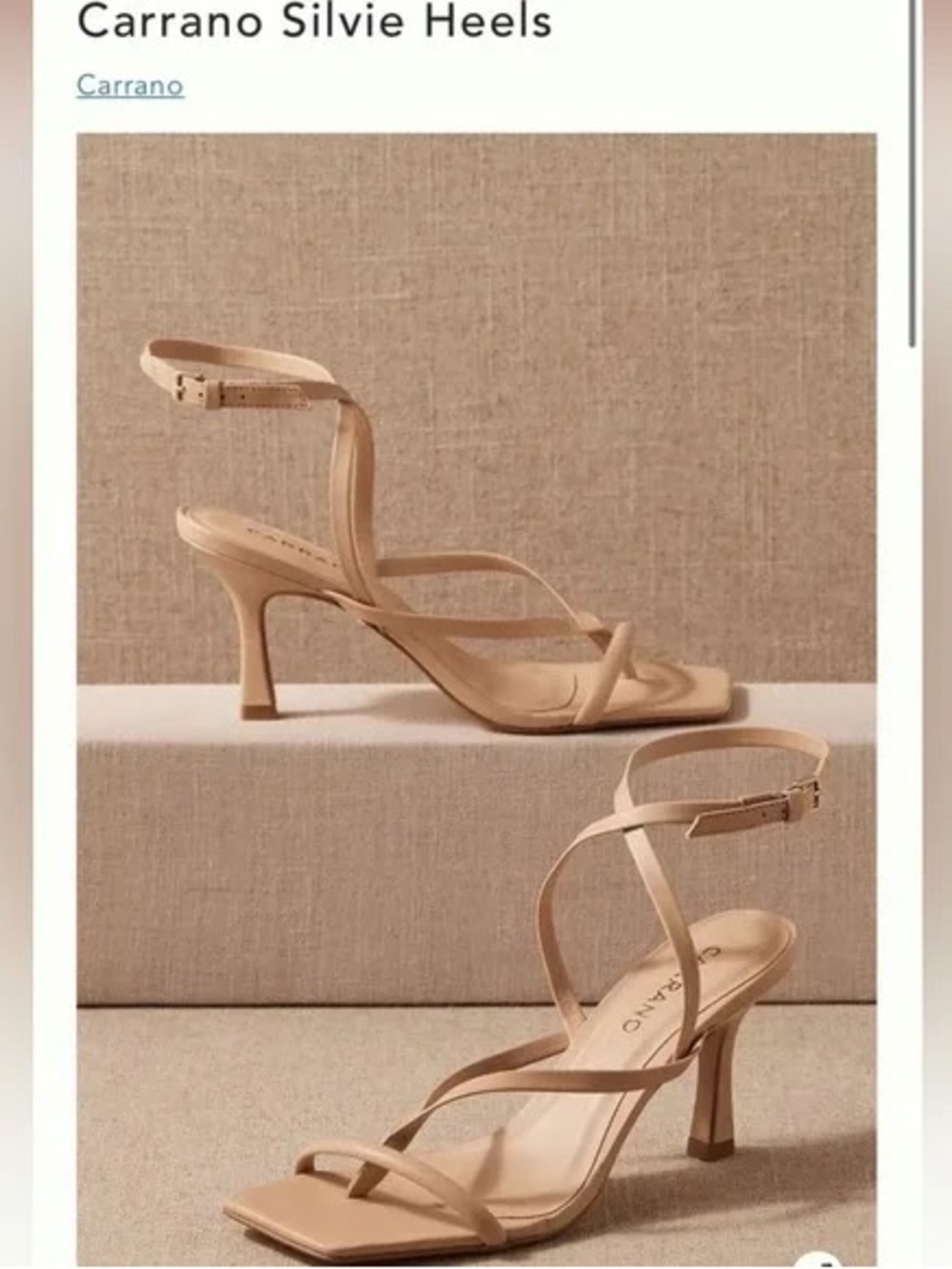 Carrano Silvie Strappy Heels in Nude